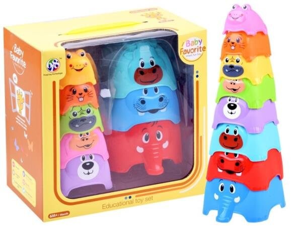 

Красочная пирамидка с игрушечными животными из зоопарка ZA2908 JOKOMISIADA