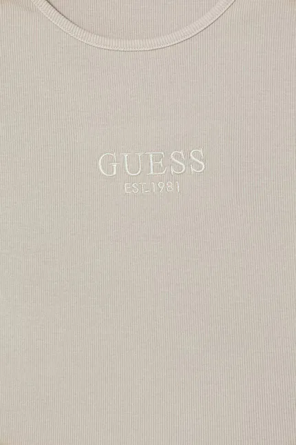Футболка хлопковая Guess, бежевый — фото 3