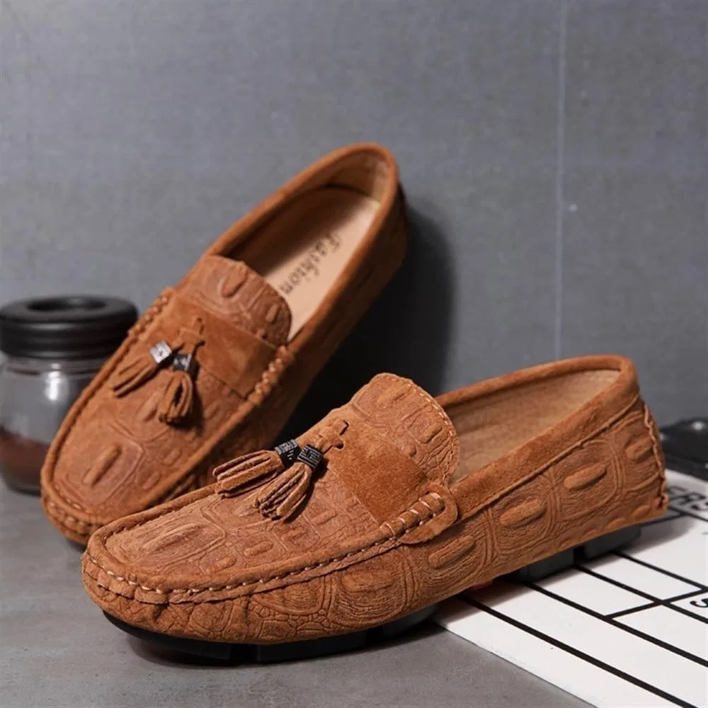 Мокасины с имитацией кожи аллигатора, Mens, коричневый DHFIRUFSHLO — фото 2