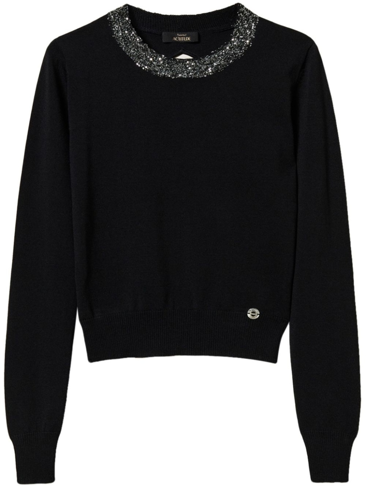 

TWINSET джемпер с пайетками, черный