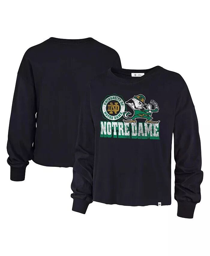 

Женская темно-синяя рваная футболка с длинным рукавом Notre Dame Fighting Irish Bottom Line Parkway '47 Brand