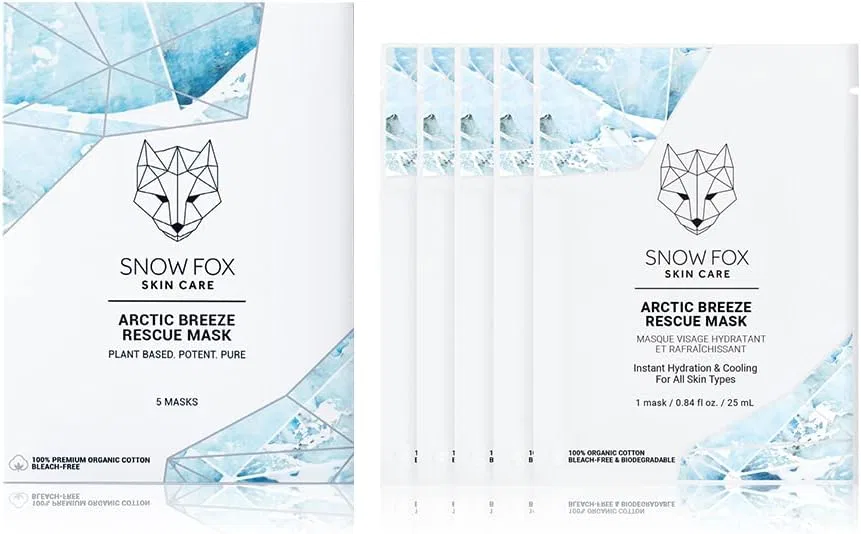 Тканевая маска Snow Fox Skin Care — Успокаивающая Arctic Breeze Rescue Mask, ., без отдушек, для всех типов кожи