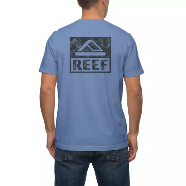 

Мужская резиновая футболка с графическим принтом Reef, цвет steel blue