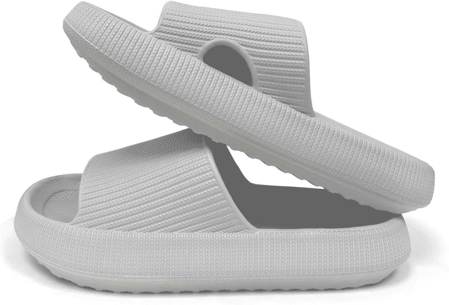 

Женские и мужские шлепанцы Ohiatn Cloud, домашние, для душа, с мягкой подушечкой, удобные, амортизирующие, для восстановления, с толстой подошвой, противоскользящие, быстро сохнущие, подушки, Шлепацы, серый