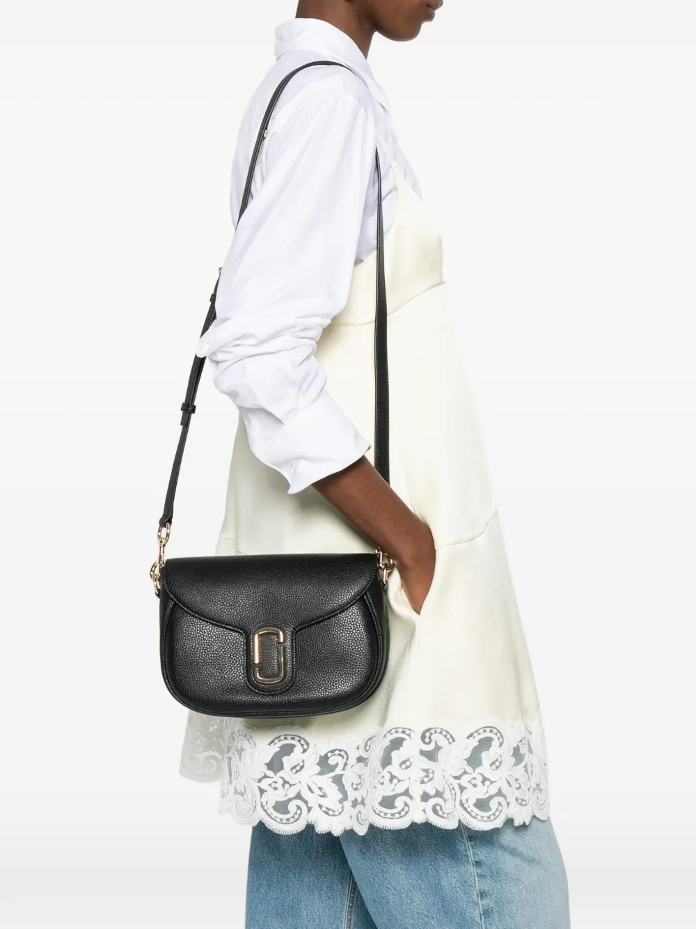 Плечевая сумка с фурнитурой-логотипом MARC JACOBS, черный — фото 2