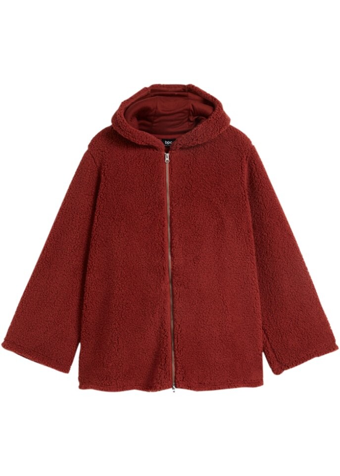 

Флисовая куртка teddy а-силуэта с разрезами по бокам Bpc Bonprix Collection, коричневый