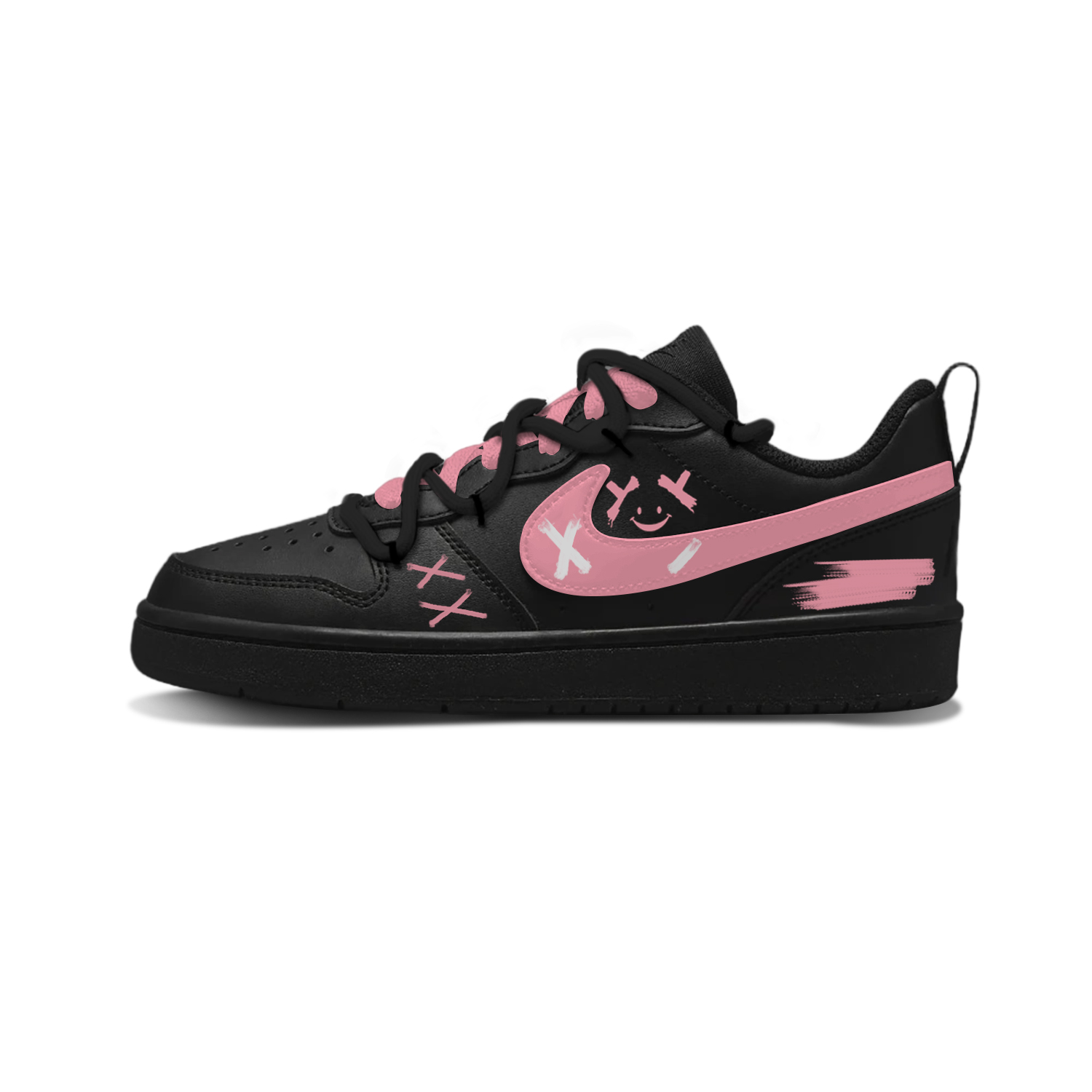 

Nike Кроссовки Court Borough Pink Ink Dot Slip Resistant Low top Skateboard Shoes Pink Kids'