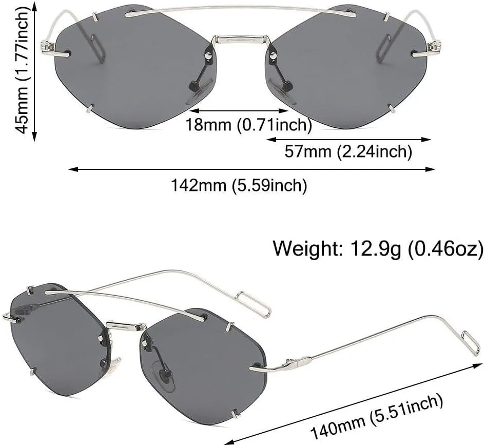 

Солнцезащитные очки без оправы для женщин 2027 года, модные солнцезащитные очки в стиле ретро для мужчин, очки с защитой от УФ-излучения UV400 MTZJH, Tea