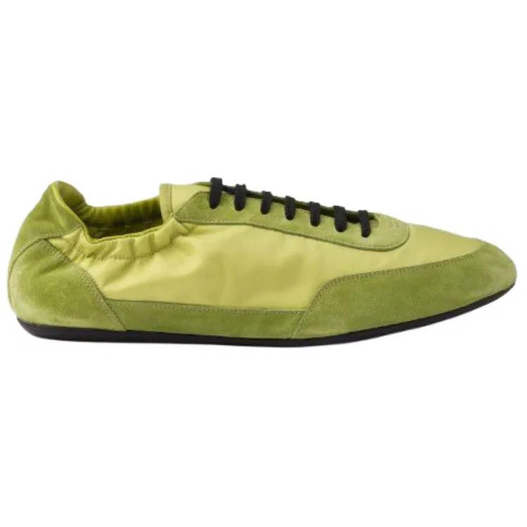 Кроссовки повседневные из регенерированного нейлона PRADA Collapse Low Top зеленые — фото 3