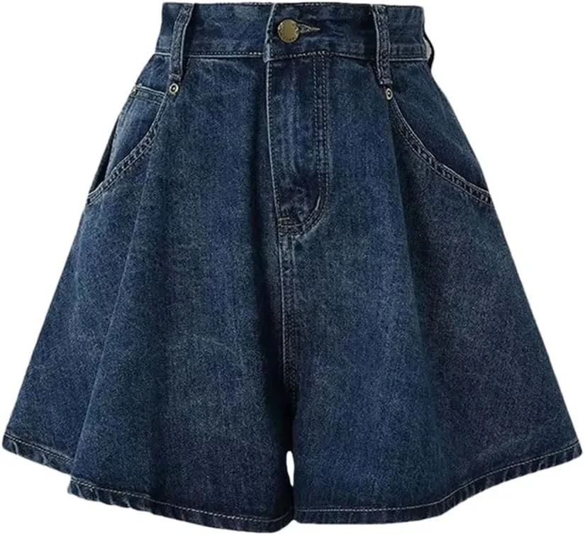 

Женские джинсы-юбка с высокой талией