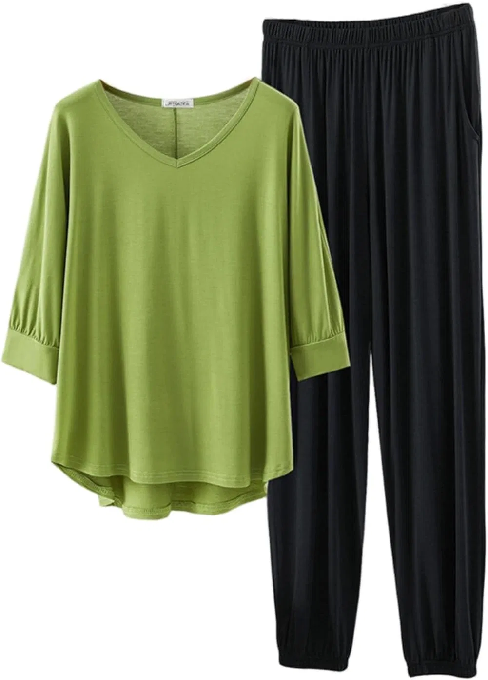 Пижамный комплект женский, мягкий, зеленый