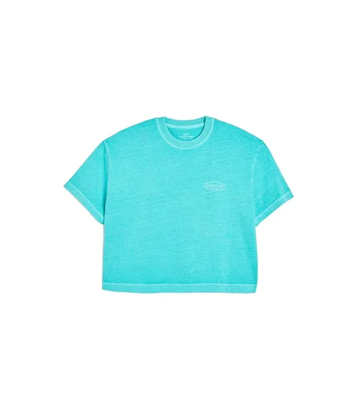 Футболка укороченная с принтом Cropped Tee Vineyard Vines Kids, Nautical Navy — фото 4