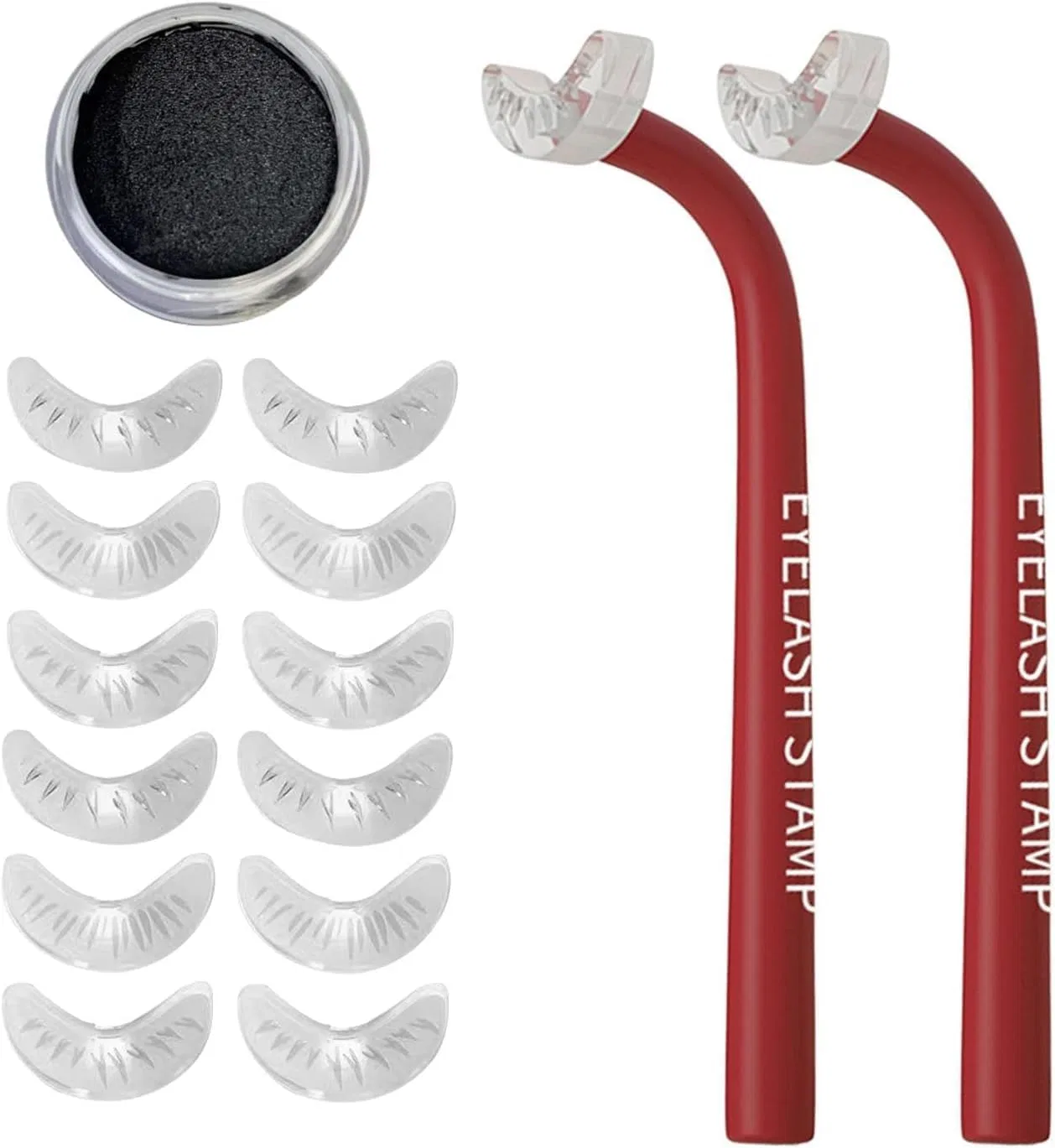 Накладные ресницы для нижних ресниц Mbcxyhng, набор штампов, Burgundy Left & Right Handle + 6 пар