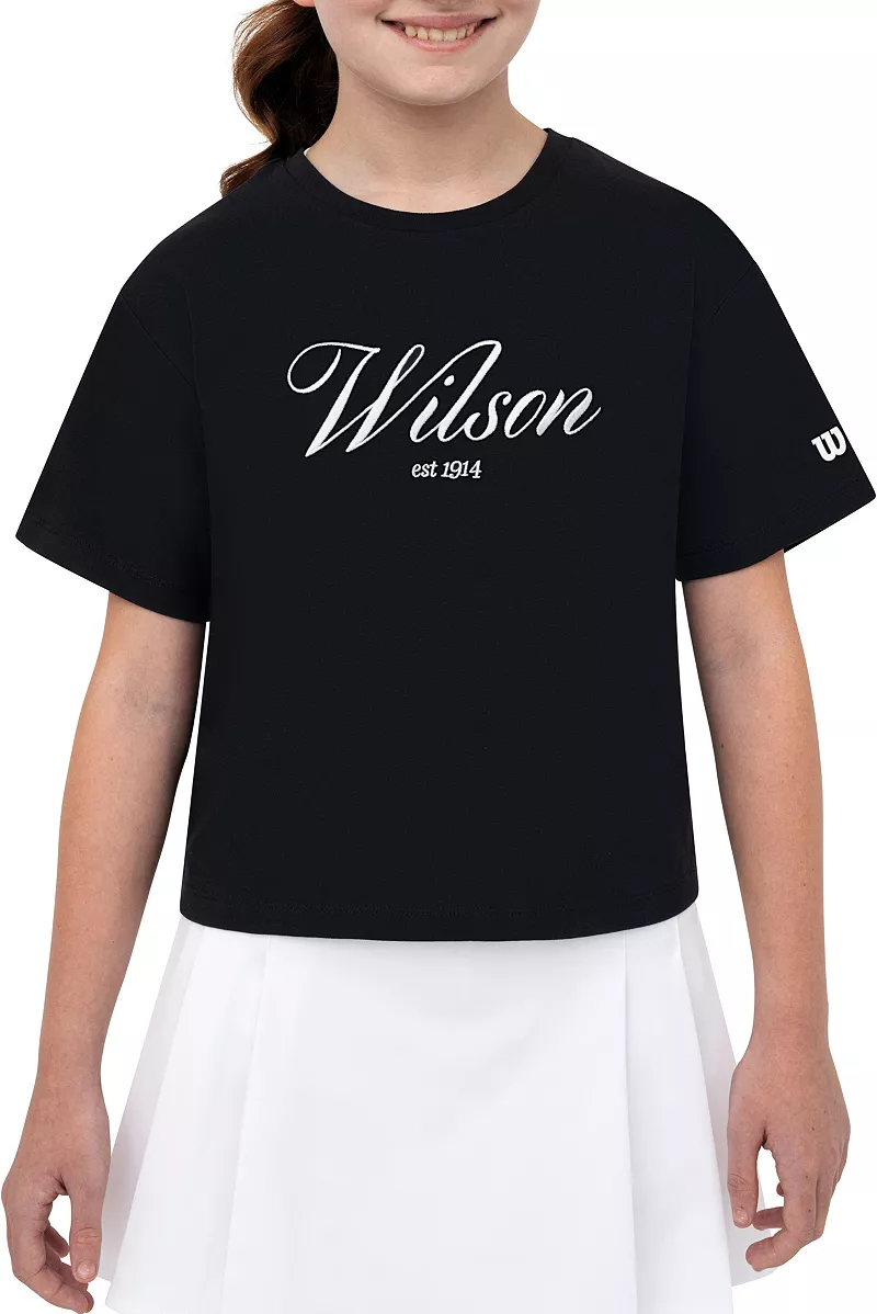 

Свободная футболка Wilson с надписью для девочек, черный