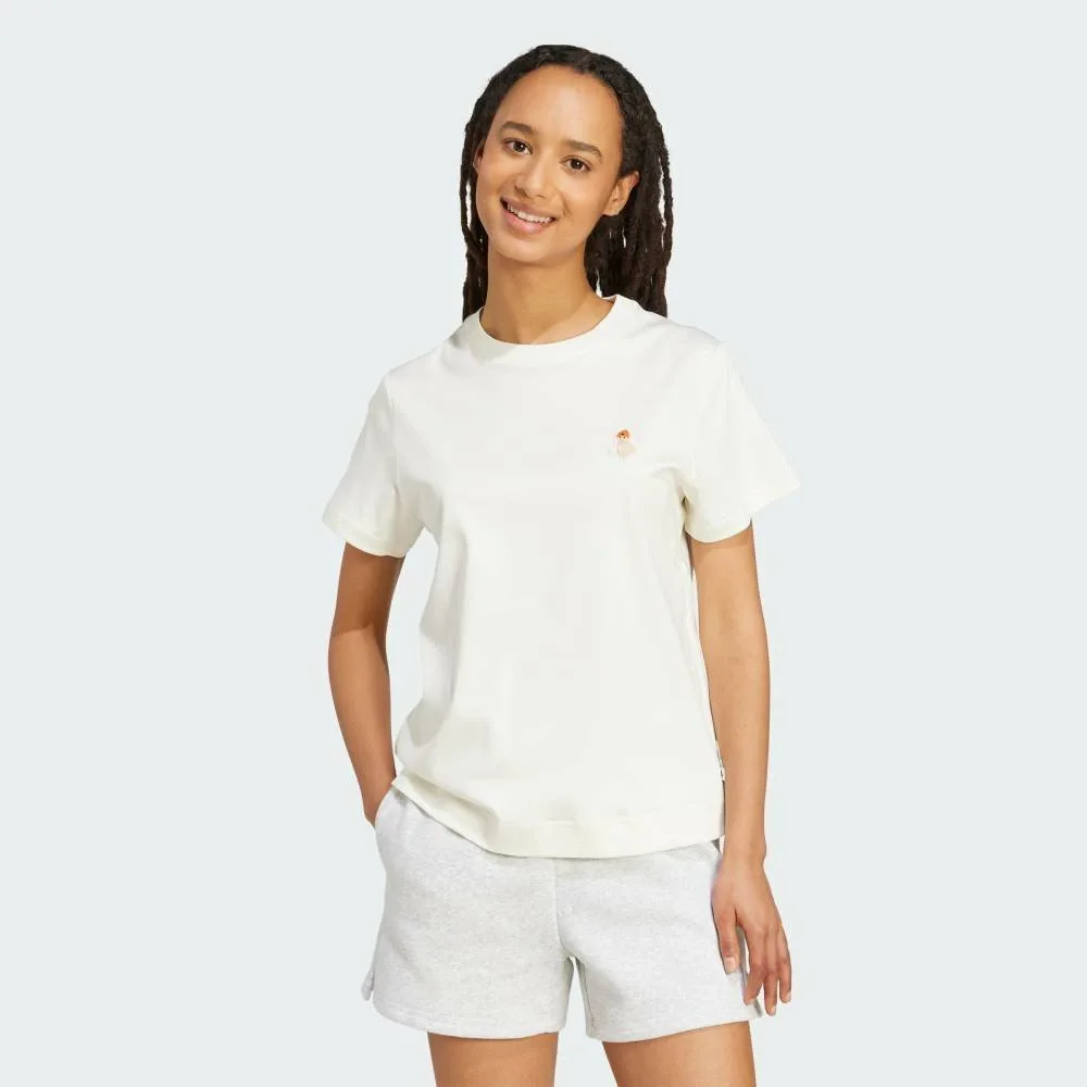 Футболка с коротким рукавом с графическим изображением кошки Adidas, white