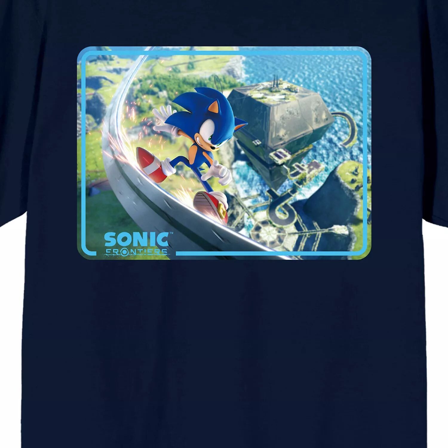 

Мужская футболка с графическим рисунком Sonic Frontiers Videogame Licensed Character