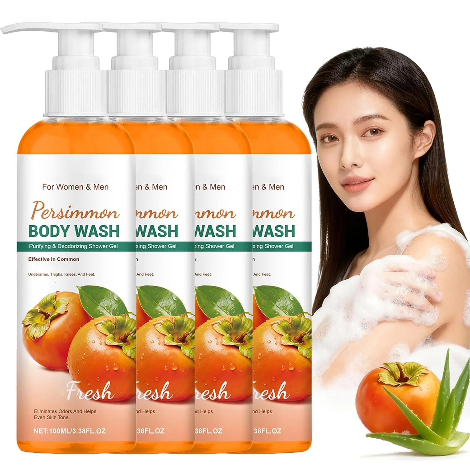 Гель для душа Persimmon Shower Gel, для контроля запаха, 100 мл, 4 шт Raevior