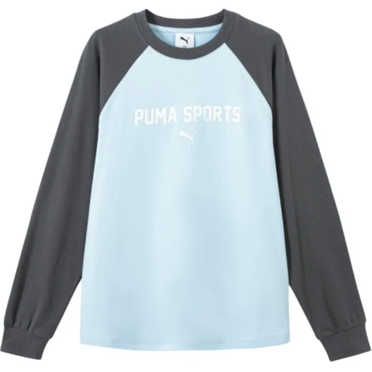 Футболка детская с V-образным вырезом, умеренная растяжимость, PUMA, Blue Gray Tone