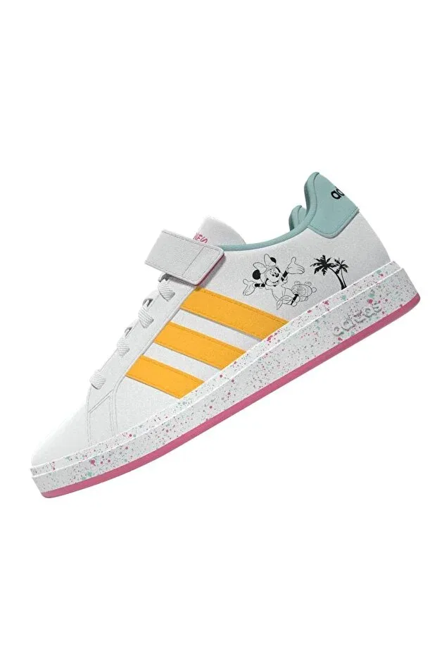 Детские кроссовки для девочек текстильные Grand Court Minnie Adidas, White — фото 4