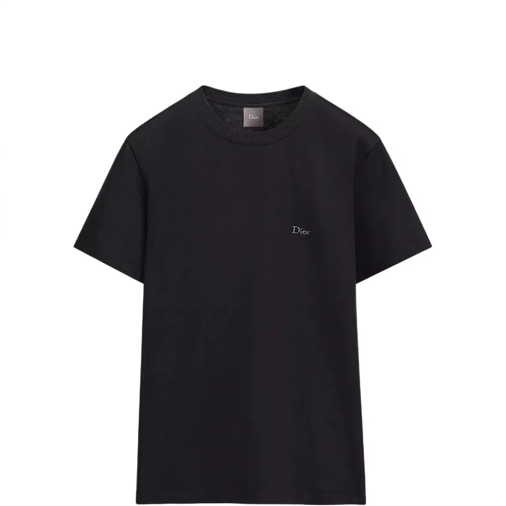 Мужская футболка с круглым вырезом, прямой крой, Black, DIOR