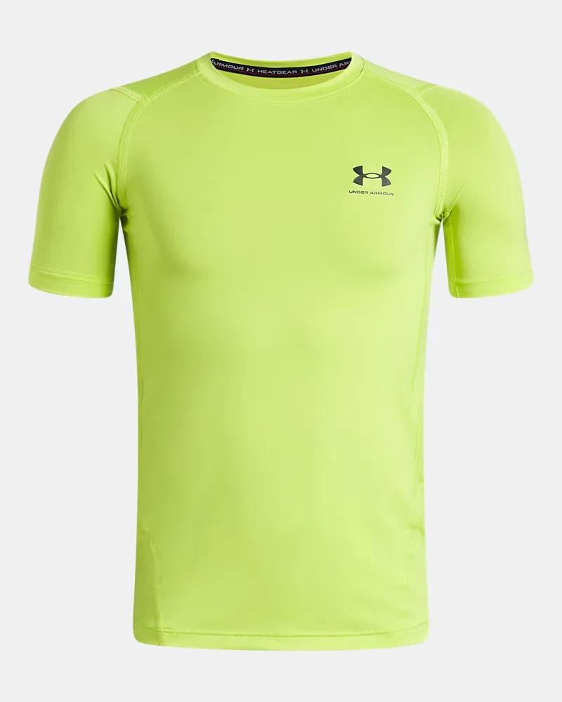 Футболка с коротким рукавом быстросохнущая HeatGear Armour UnderArmour, Green Citrine/Black — фото 4