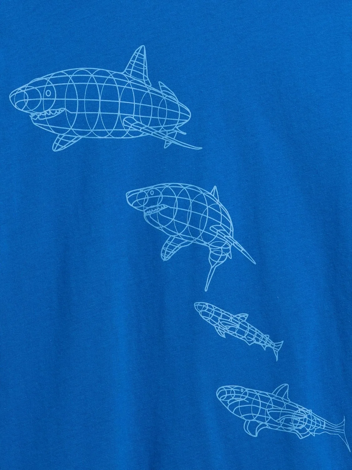 Футболка с графическим принтом Gap Blue Shark, голубая — фото 3