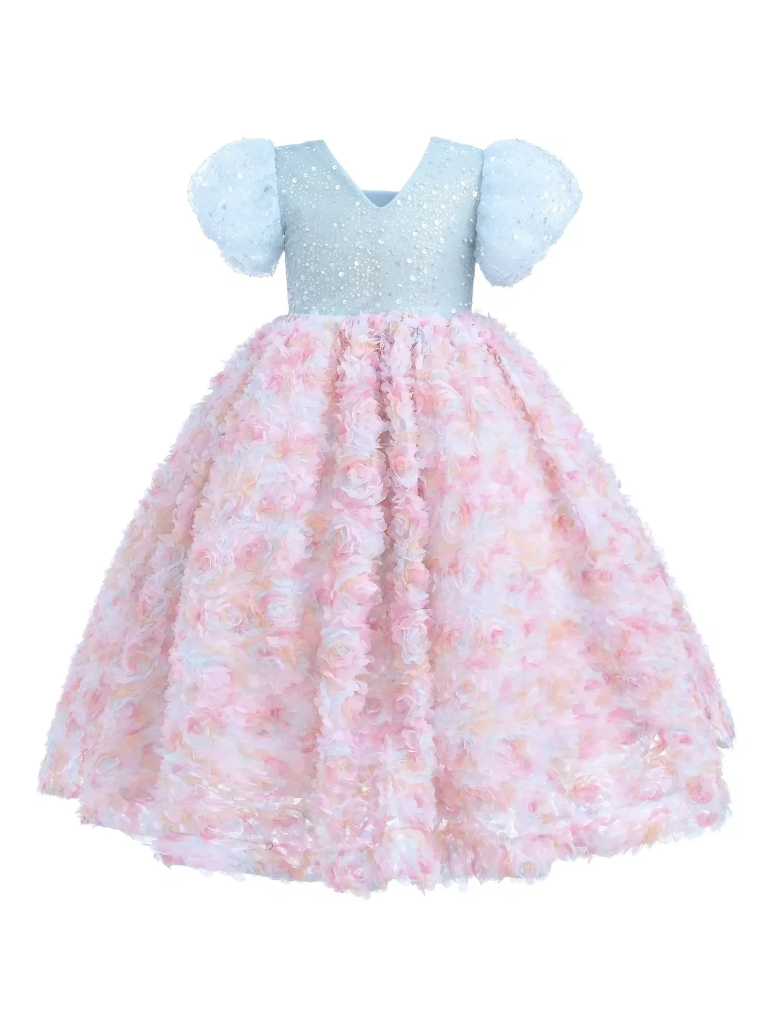 Баллонное платье Latona с floral-украшениями Mimi Tutu, синий