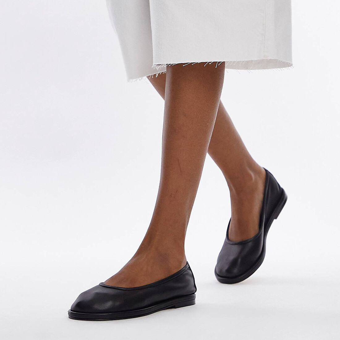 

Балетки Topshop Brianna Unlined Leather, черный