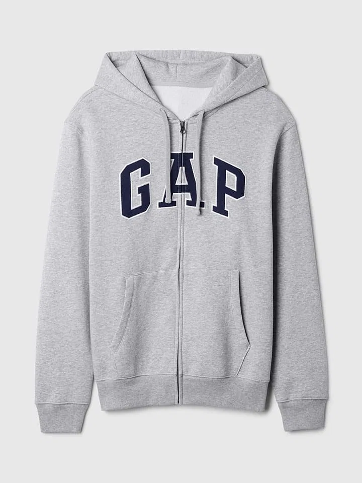 Женская свободная толстовка на молнии GAP, Grey — фото 4