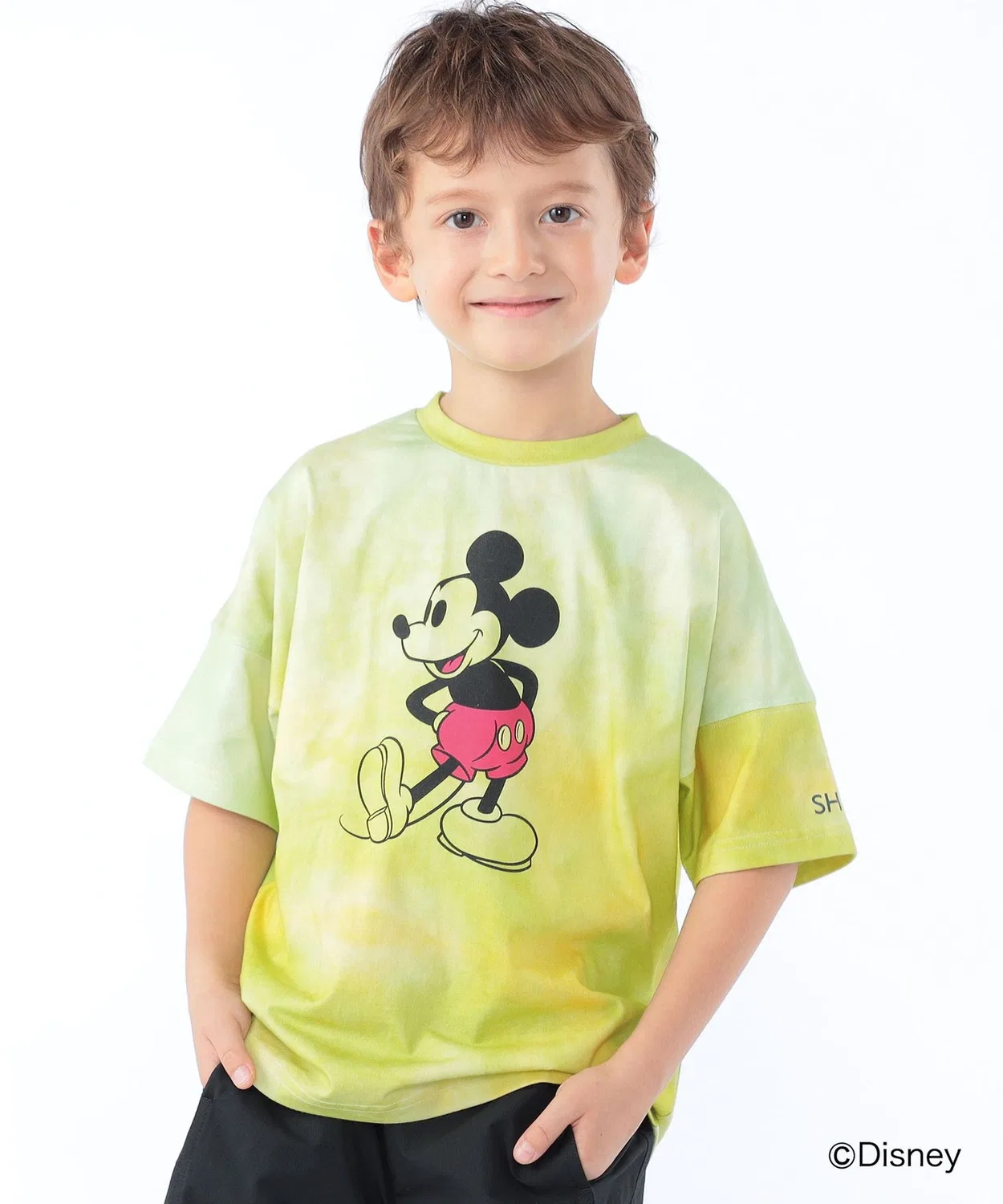 Детская футболка с принтом Mickey Mouse, модель SHIPS, Yellow