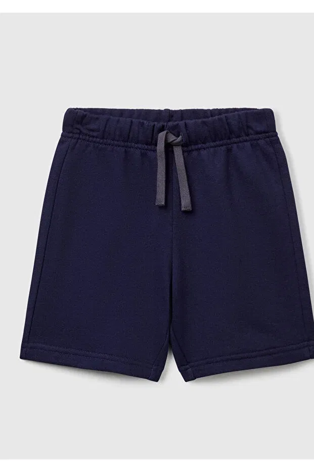 Детские шорты для мальчиков хлопковые Benetton Logo Bermuda Sweat Shorts United Colors Of Benetton, Navy Blue