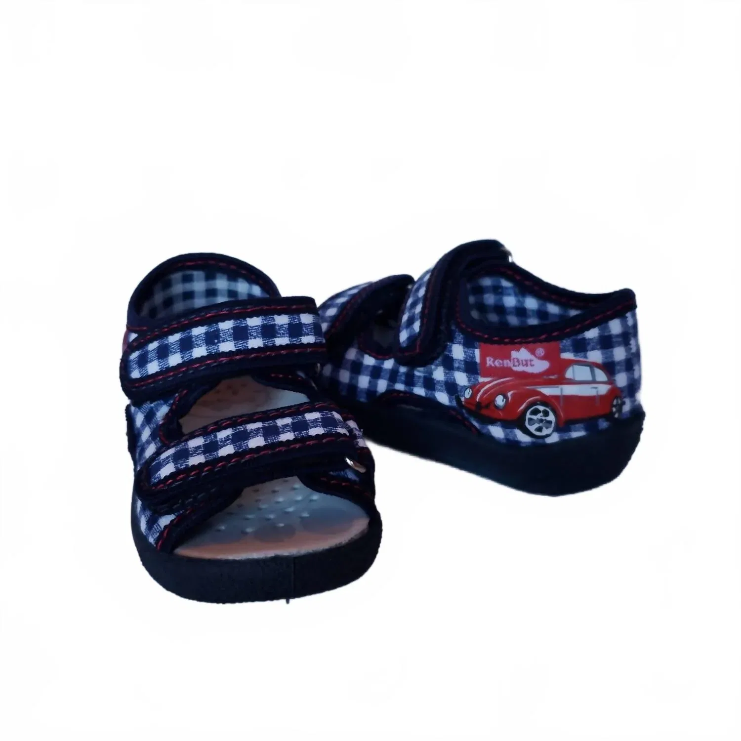 Детские сандалии на липучках с ортопедической поддержкой Renbut Shoes, Black/White — фото 2