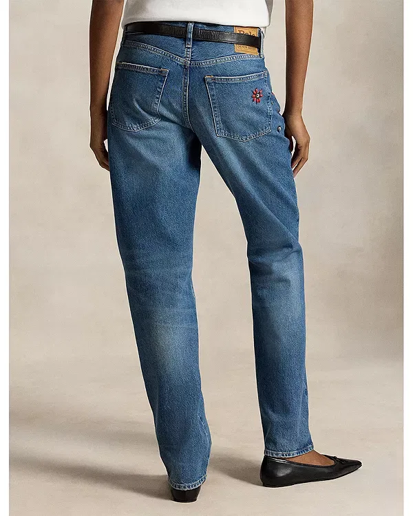 Женские джинсы с завышенной талией Relaxed High Rise Straight Bahamar Wash Ralph Lauren, Bahamar Wash — фото 3