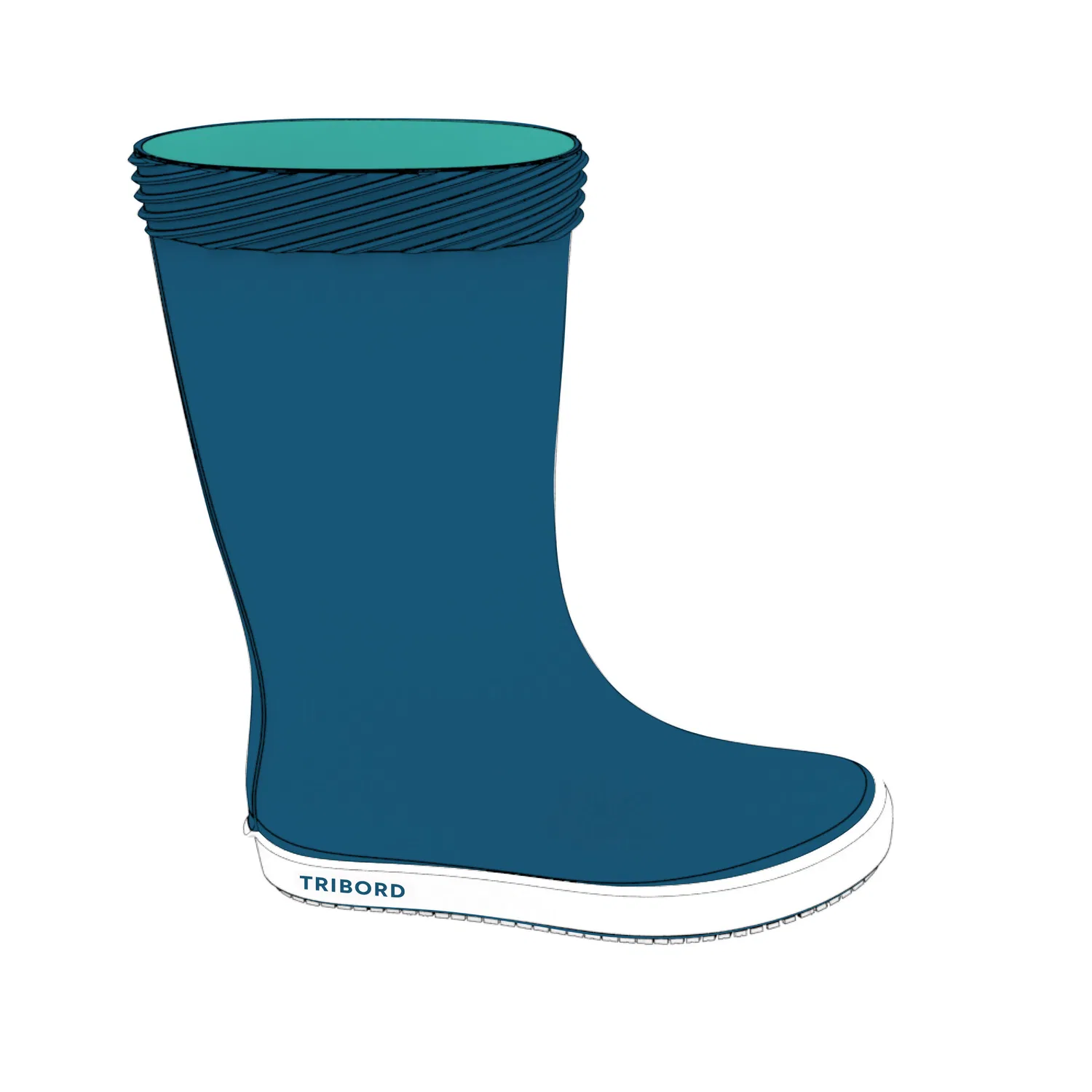 Детские резиновые сапоги Regenstiefel Kinder 100 Decathlon, Цвет Berlinerblau Ultraweiß Karibikgrun