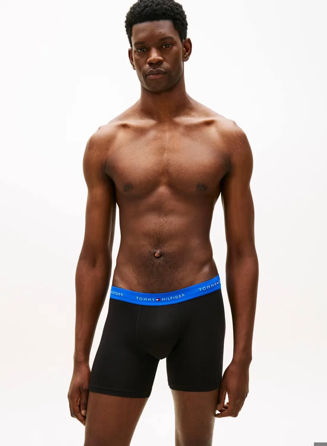 Трусы-боксеры с эластичным поясом, комплект из 3 штук, 3-Pack signature logo waistband, Tommy Hilfiger, синий — фото 2