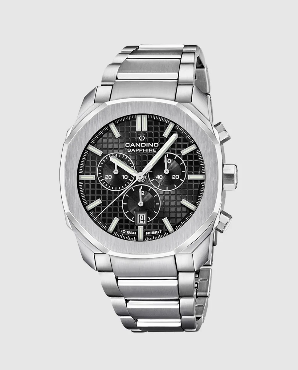 

C4746/4 Gents Sport мужские часы из серебристой стали Candino, серебряный