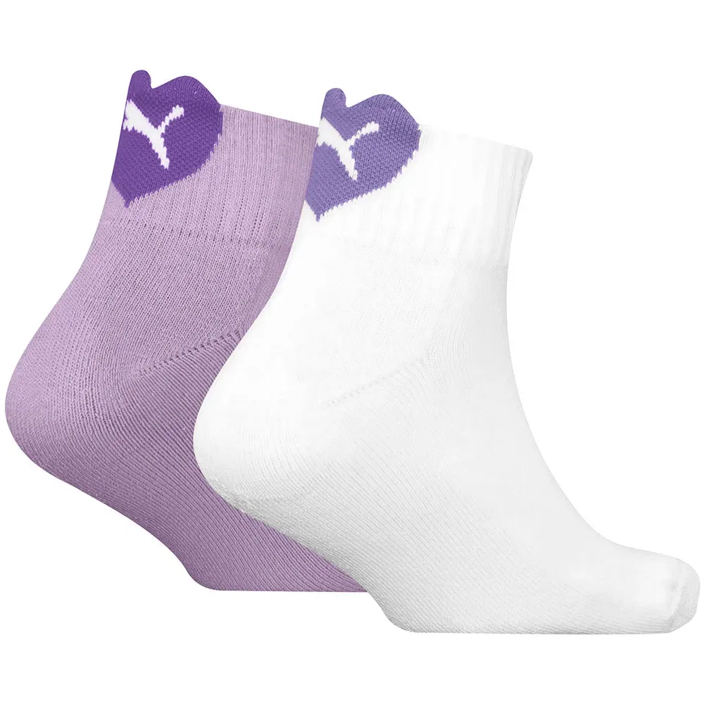 Носки Puma Heart Logo Quarter 2 пары, белый