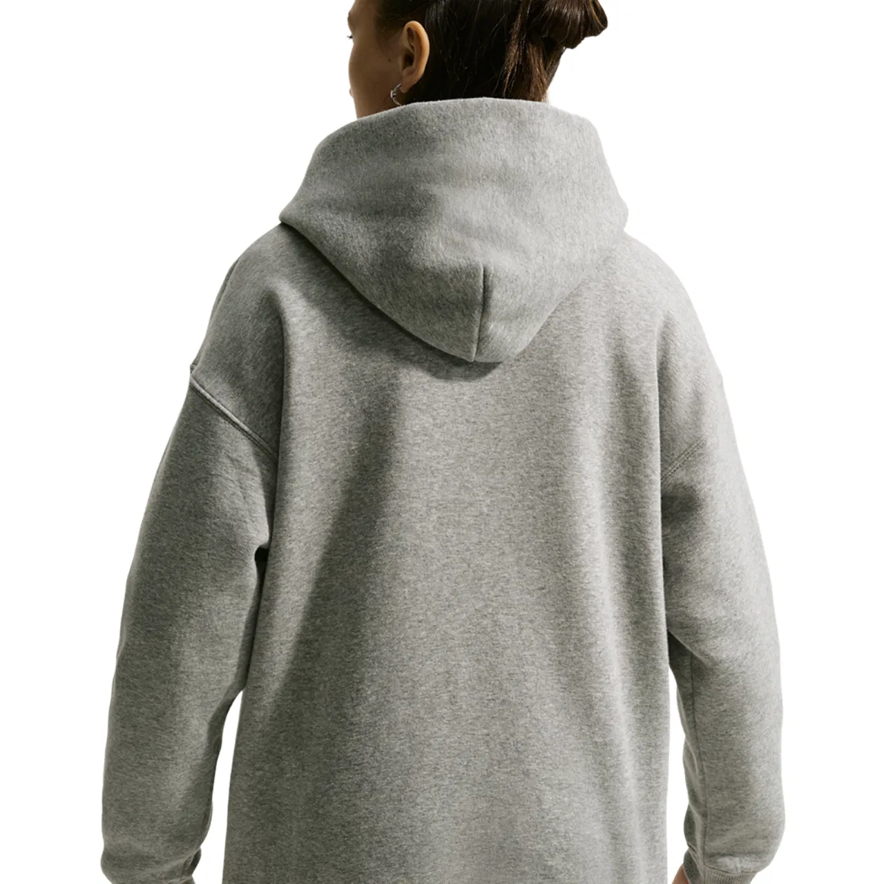Детский свитшот оверсайз с принтом NSW Studio Fleece OS PO Hoodie Nike, White Dark Grey Heather — фото 2