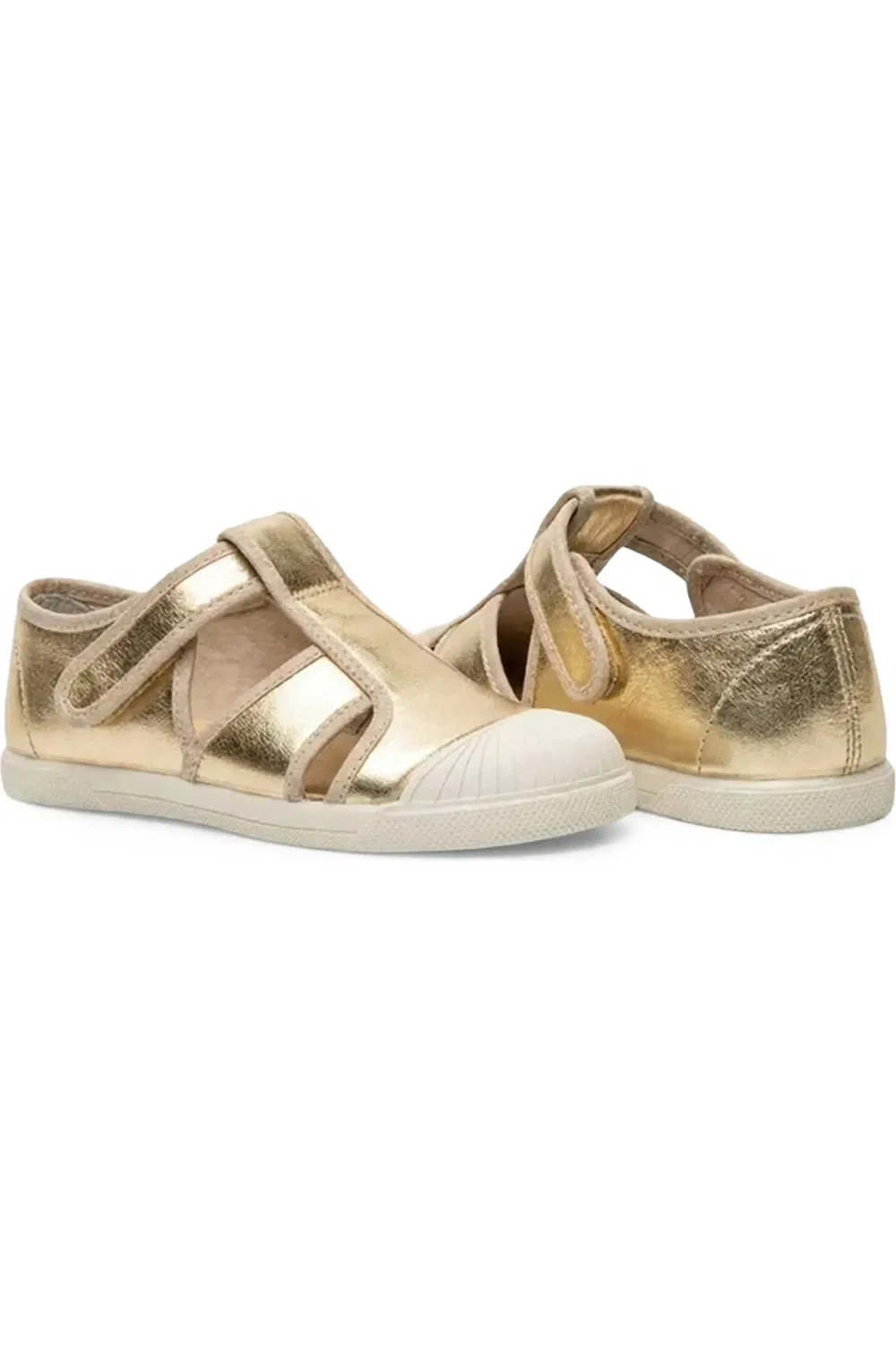 Туфли детские на плоской подошве с ремешком Riley CHILDRENCHIC, Gold — фото 4