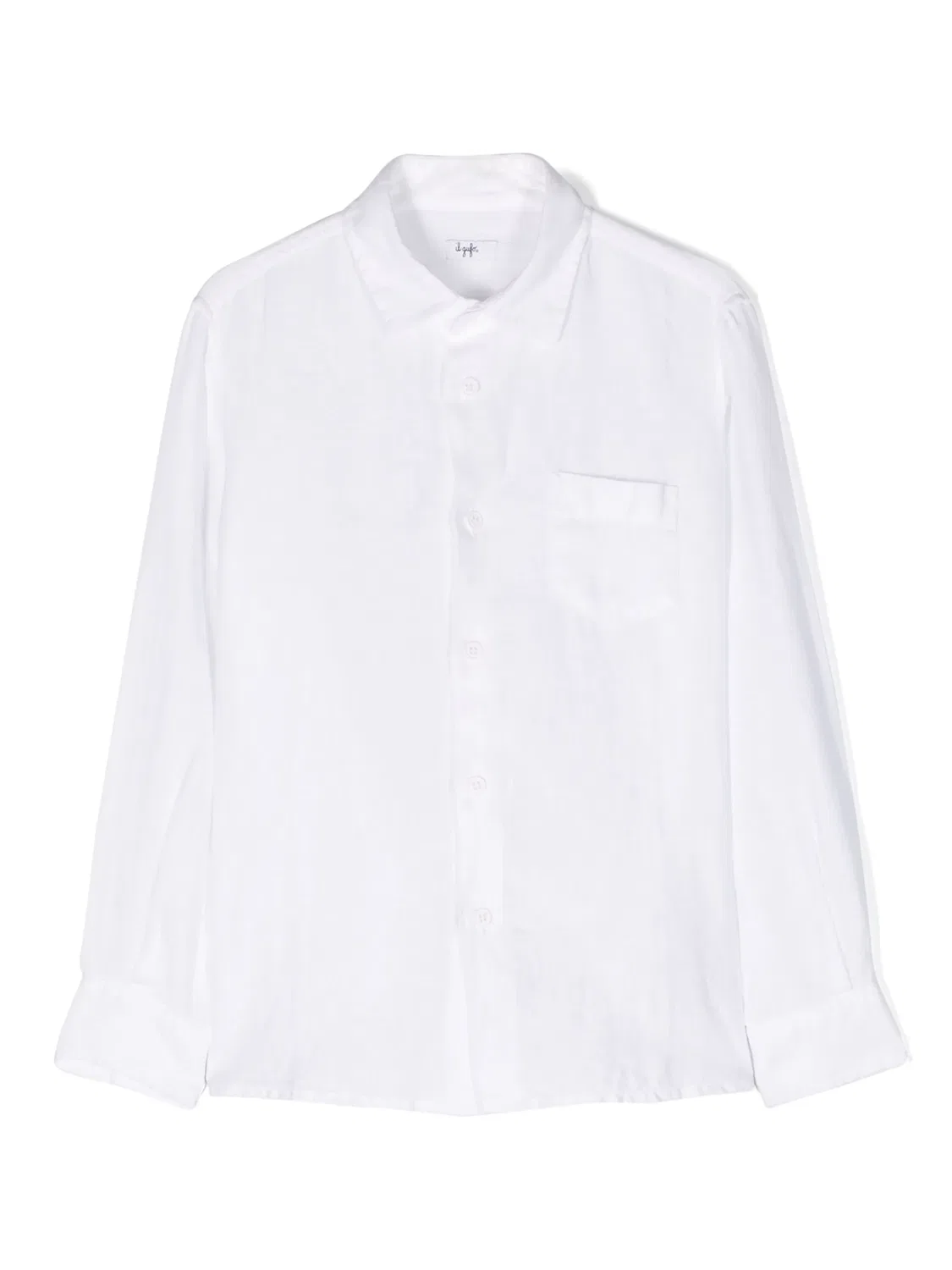 Рубашка из льна с накладным карманом Il Gufo, белый