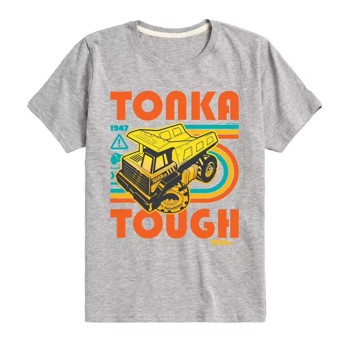 Детская футболка с коротким рукавом с принтом Tonka Tough Rainbow Tonka, Athletic Heather