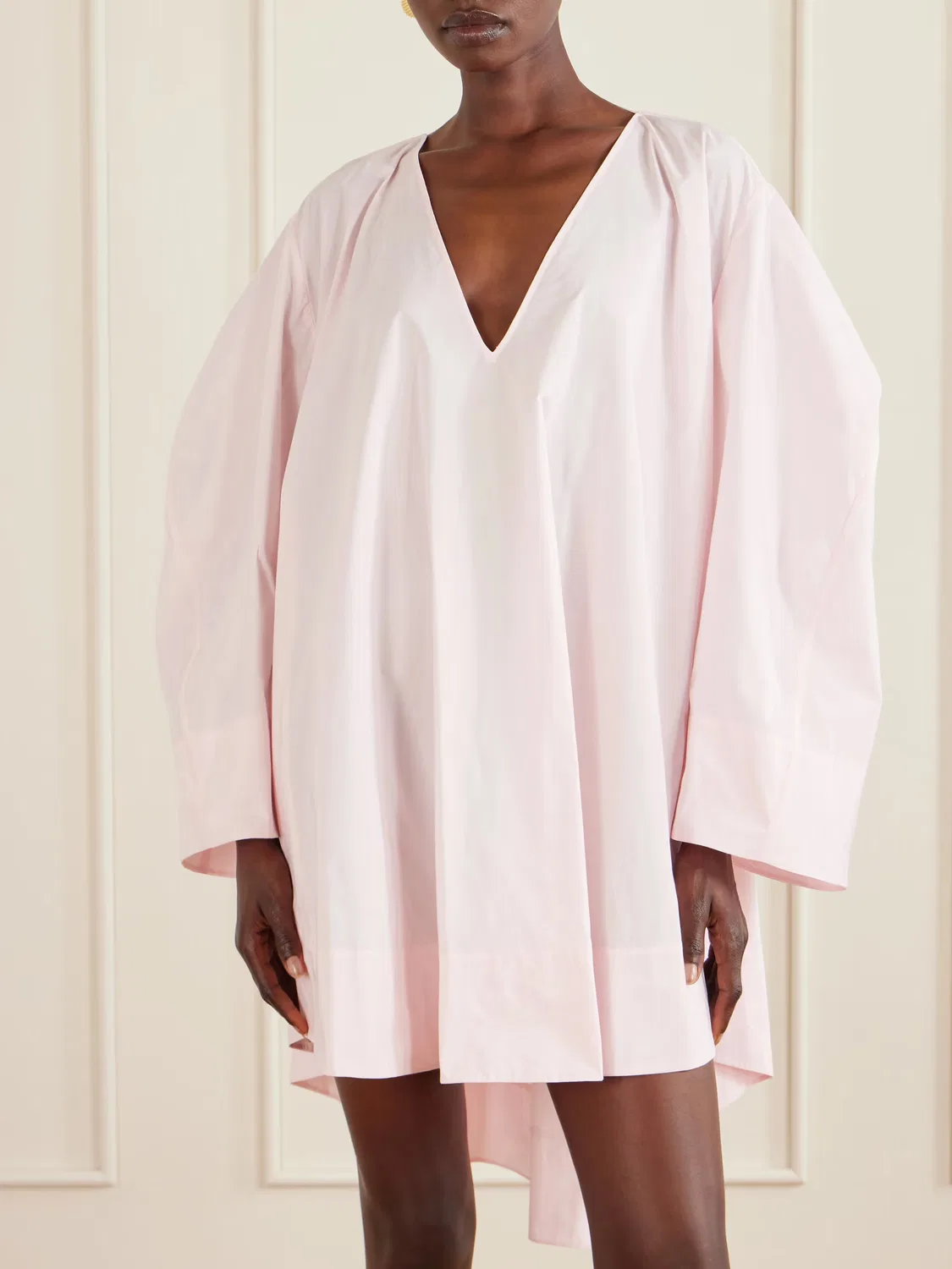 Свободное мини-платье Paysan из хлопковой смеси Jacquemus, розовый — фото 3