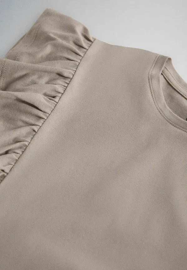 Футболки джерси с рюшами, 4 шт, Regular Fit, The Set, Pink, White, Brown, Grey Marl, белый/розовый/коричневый/серый — фото 4
