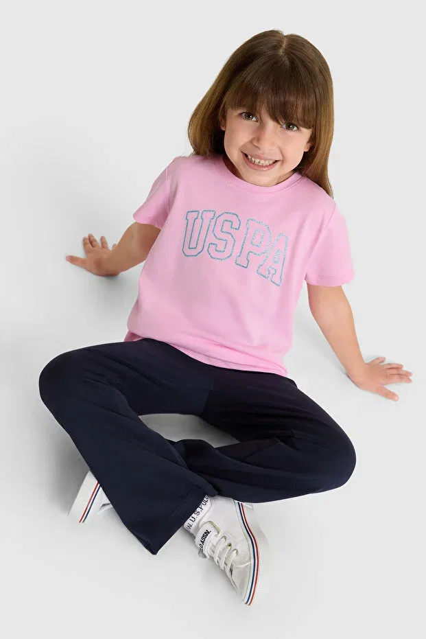 Детская футболка для девочек хлопковая с круглым вырезом U.S. Polo Assn., Pink