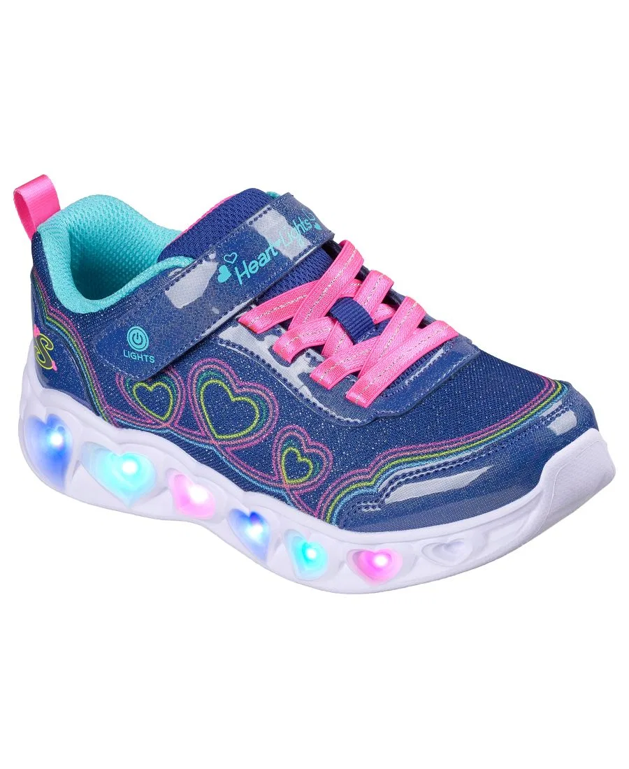 Детские кроссовки со светящейся подошвой Bubble Love Skechers, Navy Multi