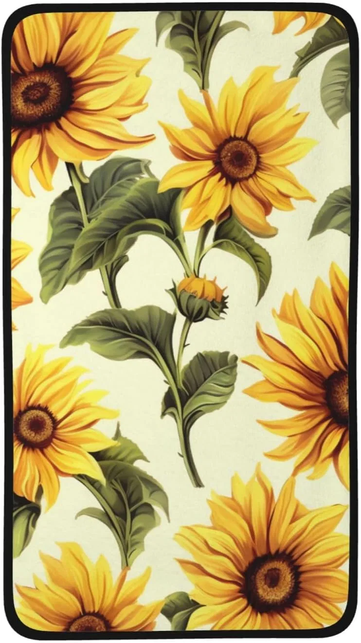 Махровое полотенце из кораллового велюра VTCTOASY, 40.6x71.1 см, Sommer Sonnenblume