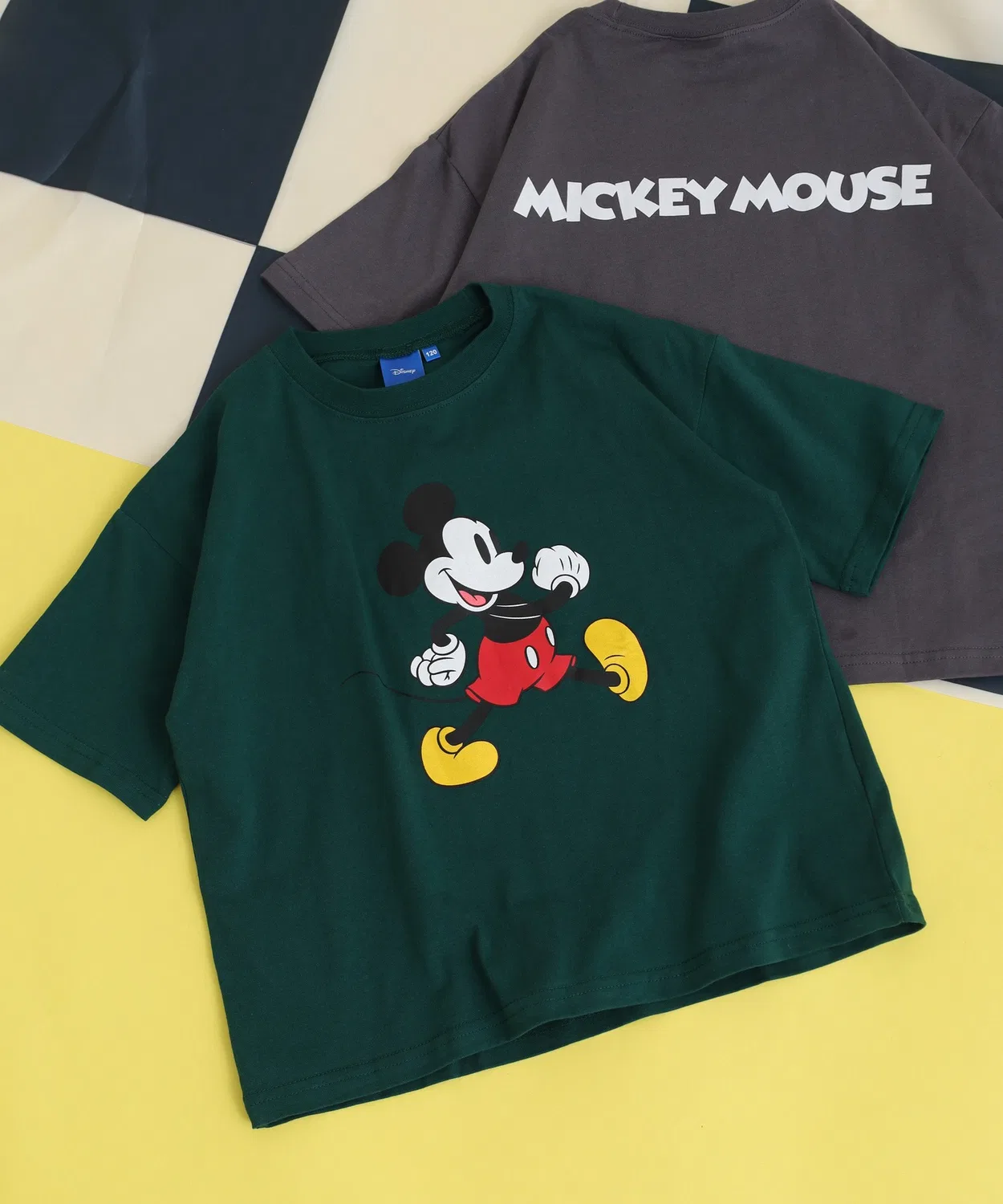 Детская футболка с принтом Микки Мауса, свободного кроя MICKEY MOUSE, Dark Green