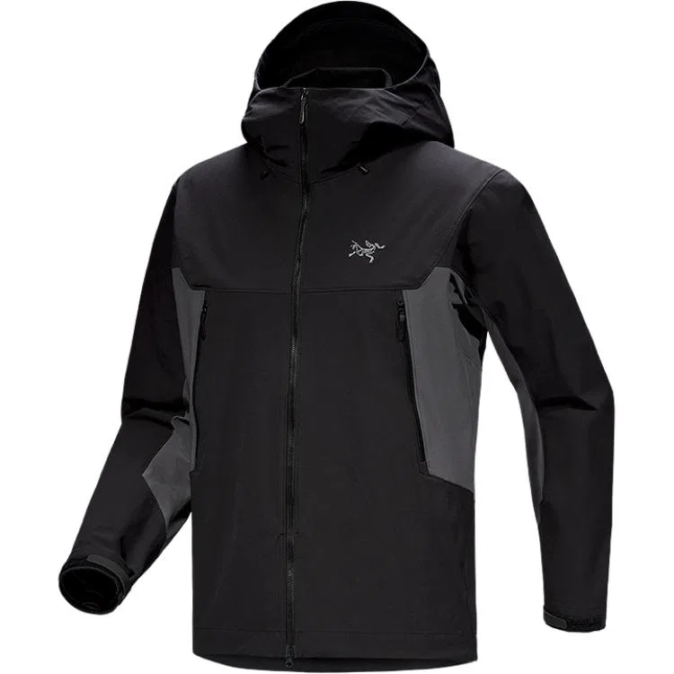 Мужская софтшелл-куртка с защитой от ветра Serratus Arcteryx, Black/Vintage Green/Ivy Green/Spotlight — фото 3