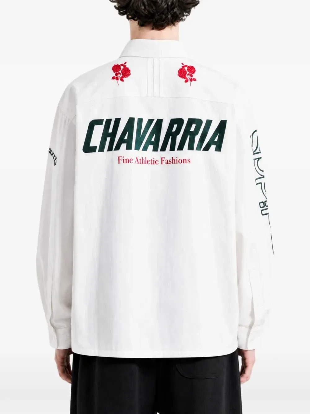 Рубашка на пуговицах с принтом логипа Willy Chavarria Adidas, белый — фото 4