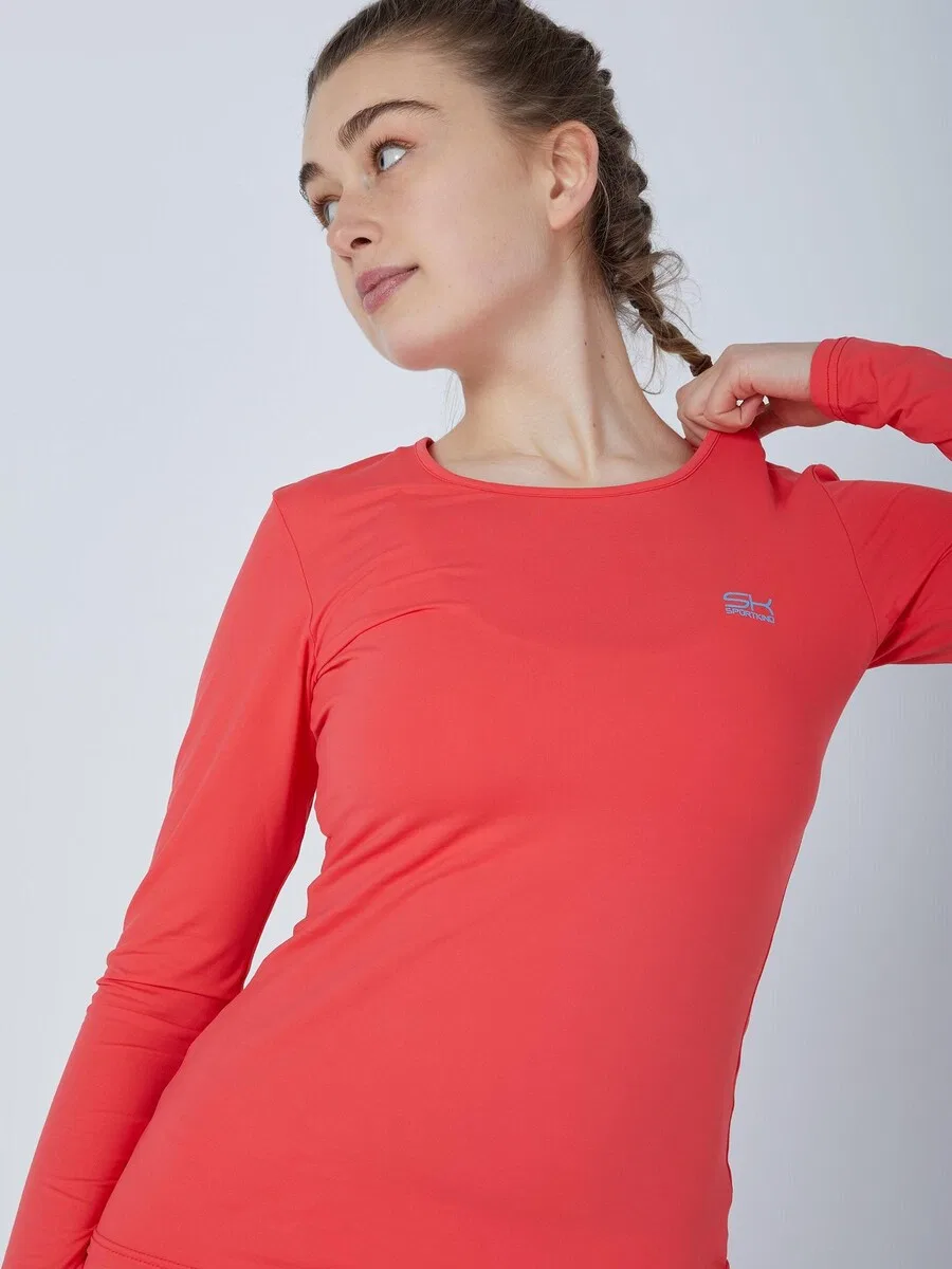 Спортивная футболка SPORTKIND Performance Shirt с длинными рукавами, персикового цвета — фото 2